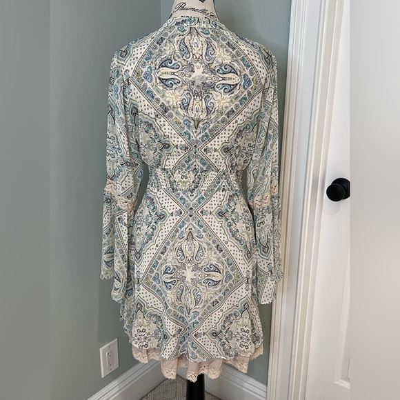 Free People Moonlight Bay mini dress | blue & white paisley print | size 8 - Picture 5 of 15